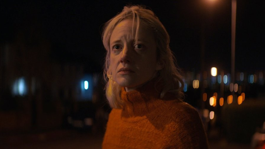 Andrea Riseborough as seen in the new psychological drama Here Before.
