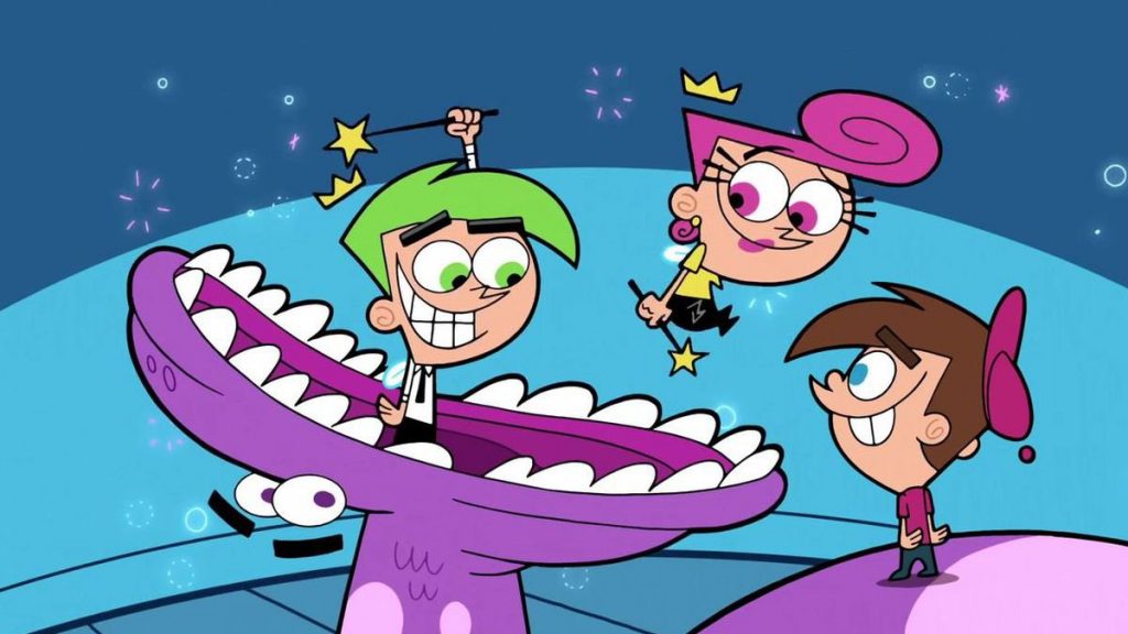 Cosmo, Wanda, and Timmy Turner from the original Fairly OddParents cartoon which is now being turned into a new live-action show for Paramount+.