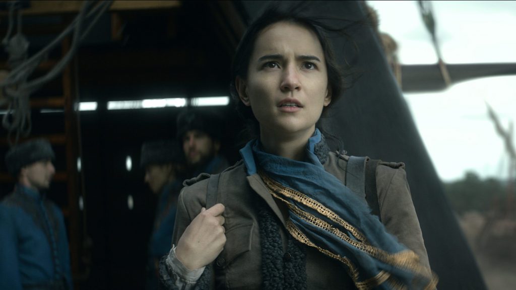 Jessie Mei Li as Alina Starkov in the Netflix adaptation of the hit fantasy series Shadow and Bone.