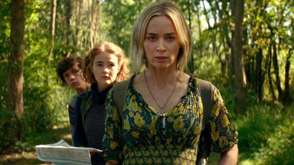 Emily Blunt, Millicent Simmonds, and Noah Jupe in the highly-anticipated sequel A Quiet Place Part II.