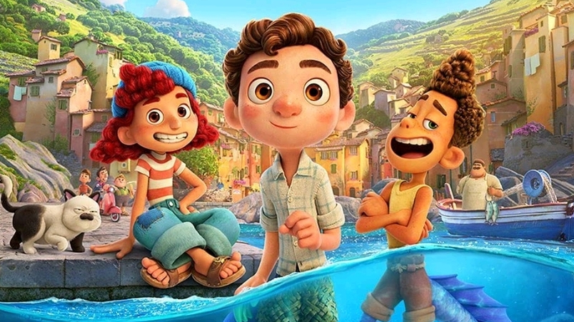 The official poser for LUCA, finally hitting home release August 3 with new exclusive bonus features from Disney and Pixar.