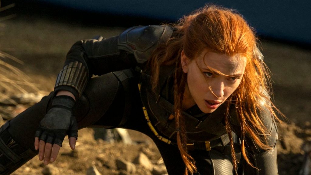 Scarlett Johansson as Natasha Romanoff posing in a battlefield as seen in the Marvel Studios' BLACK WIDOW, hitting theaters and Disney+.