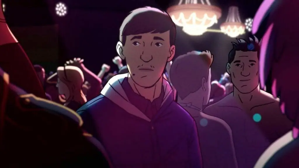 A young, inexperienced Amin explores his first gay night club in the Oscar-nominated animated documentary FLEE directed by Jonas Poher Rasmussen