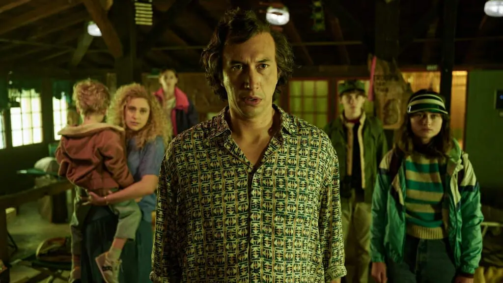 Adam Driver and Greta Gerwig play a husband and wife trying to protect their four kids from an airborne toxic disaster in WHITE NOISE directed by Noah Baumbach for Netflix.