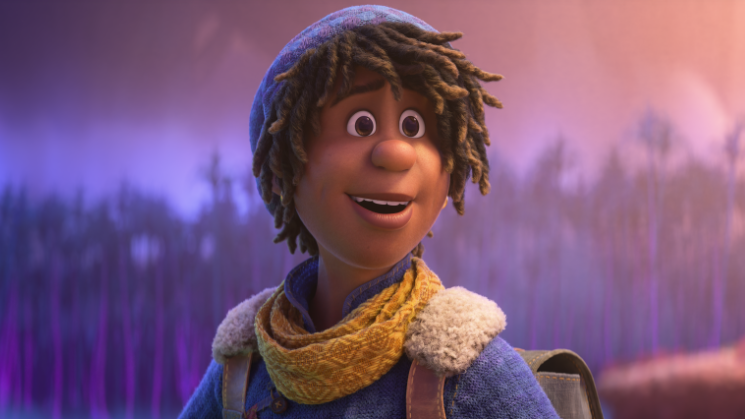 Jaboukie Young-White stars as Ethan Clade, the youngest son in the Clade family of explorers, as he stares into the vast pink and purple landscape of Strange World in the new Walt Disney Animated film.