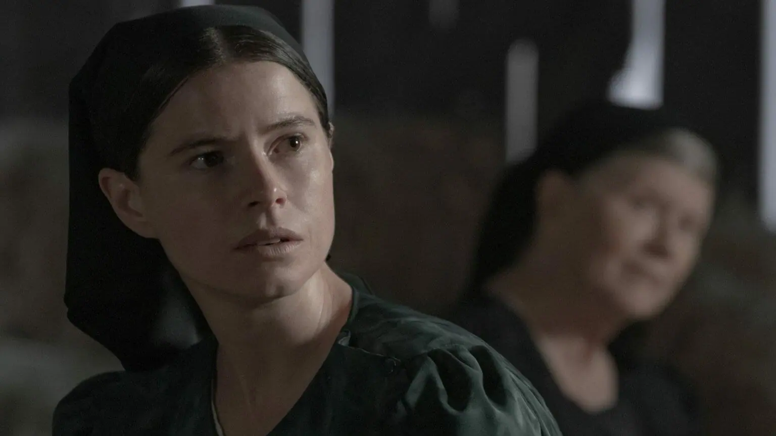 Jessie Buckley stars as Mariche and leads a powerful ensemble of Mennonite colony females in the drama film WOMEN TALKING.