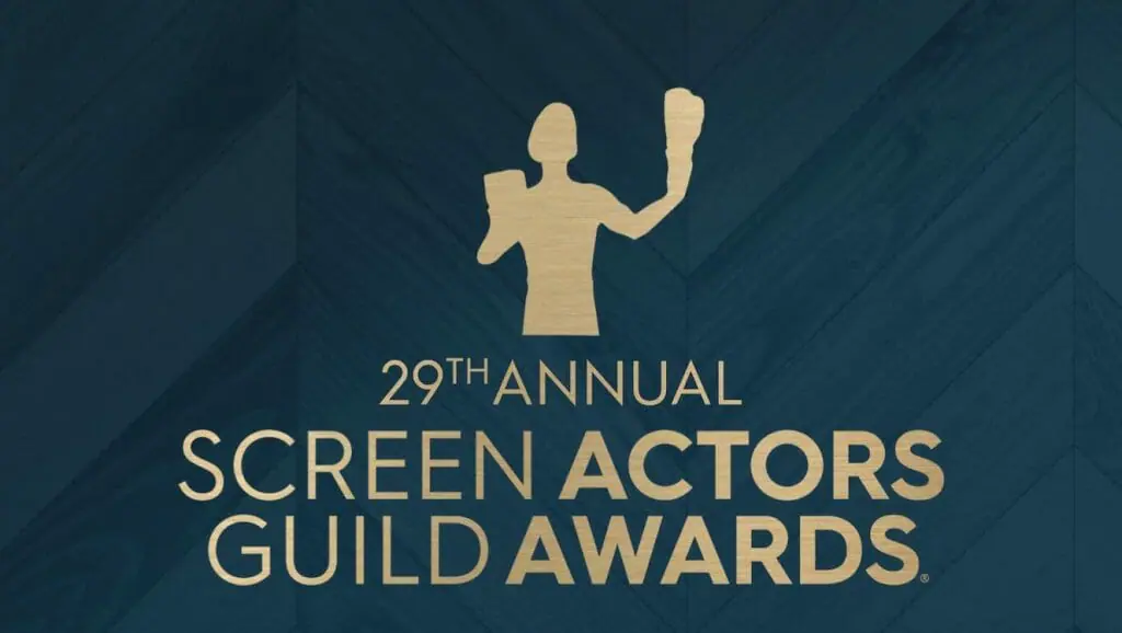 The official logo for the 29th Annual SAG Awards airing live February 26, 2023 on the Netflix YouTube channel. See the full nominations list here!