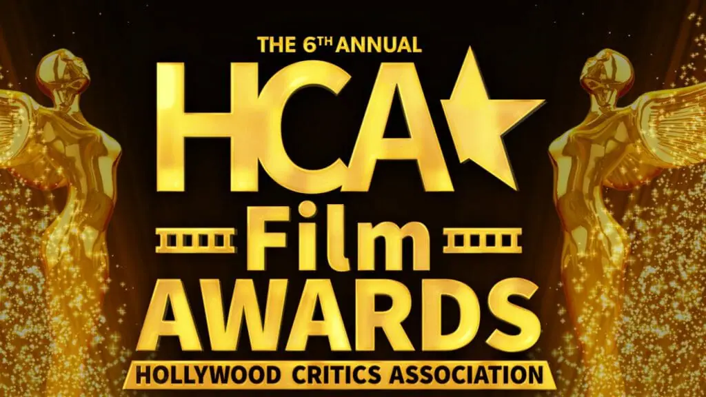 The official logo for the 2023 HCA Film Awards and the full winners list.