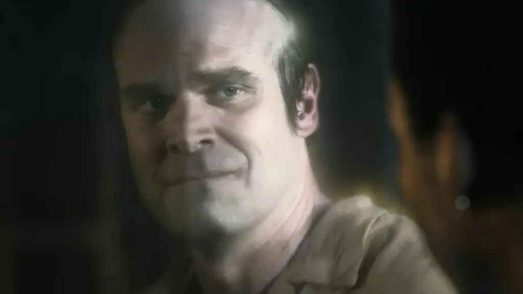 David Harbour stars as Ernest the friendly silent ghost in the Netflix original adventure and comedy film WE HAVE A GHOST.