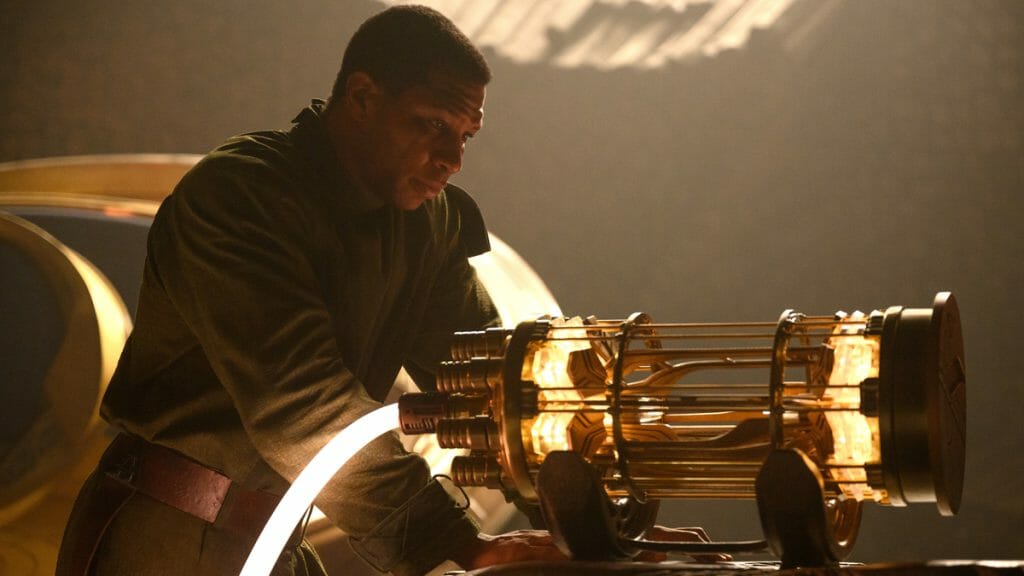 Jonathan Majors stars as Kang the Conqueror trapped inside the Quantum Realm as he works on fixing his spherical time chair to escape in ANT-MAN AND THE WASP: QUANTUMANIA. 