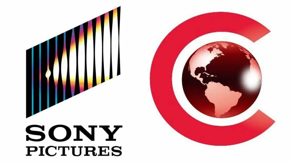 The official Sony Pictures logo next to the official CinemaCon logo for their 2023 studio presentation filled with exciting new announcements and reveals.