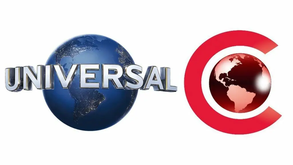 The official Universal Pictures logo next to the official CinemaCon logo for our live recap of their 2023 studio presentation filled with exciting new announcements and reveals.