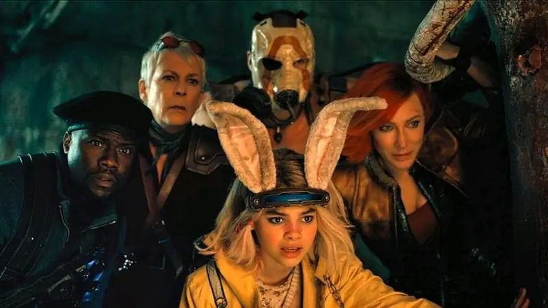 Kevin Hart, Jamie Lee Curtis, Ariana Greenblatt, Florian Munteanu, and Cate Blanchett star in the 2024 BORDERLANDS movie adaptation from director Eli Roth.