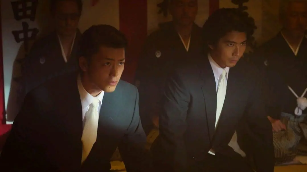 Ryoma Takeuchi and Kento Kaku in the Prime Video TV adaptation of LIKE A DRAGON: YAKUZA.