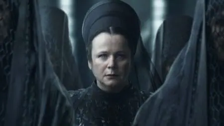 Emily Watson stars as Mother Superior Valya Harkonnen of the Bene Gesserit on the official poster for the HBO original prequel series DUNE: PROPHECY.
