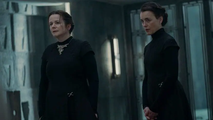 Emily Watson and Olivia Williams star as Reverend Mother Vayla Harkonnen and her sister Tula Harkonnen, respectively, in the HBO prequel series DUNE: Prophecy.  