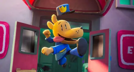 The kung-fu fighting supa cop Dog Man bursts into the scene in his own movie from DreamWorks Animation.