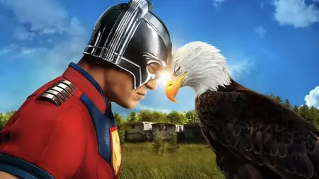 John Cena and Eagly butt heads on the official poster for PEACEMAKER Season 2 streaming only on HBO Max.