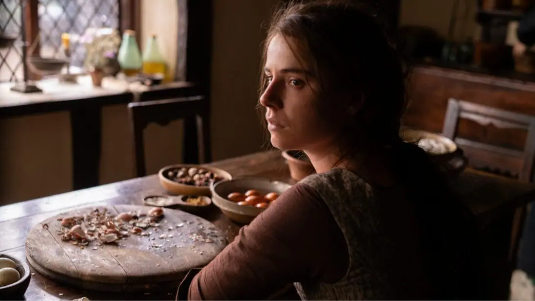 Jessie Buckley stars as William Shakespeare's wife Agnes in the film adaptation of HAMNET directed by Chloé Zhao. 