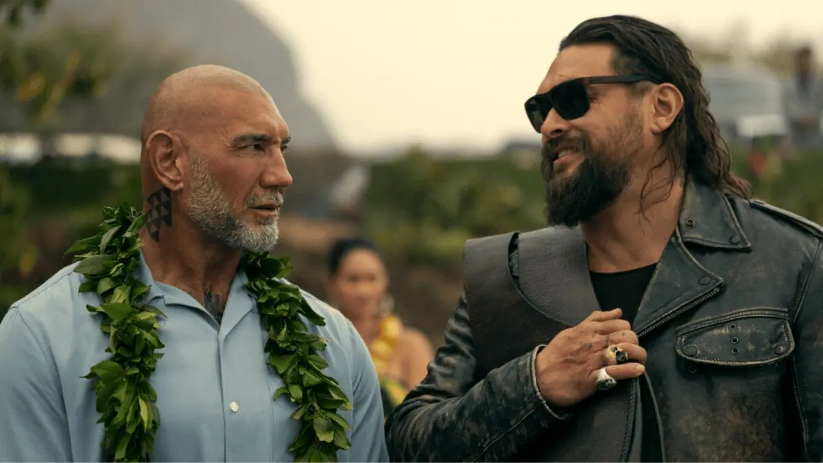 Dave Bautista and Jason Momoa star as estranged half-brothers reuniting at an outdoor Hawaiian cookout in the new action comedy THE WRECKING CREW, which is premiering on Prime Video in January 2026. 