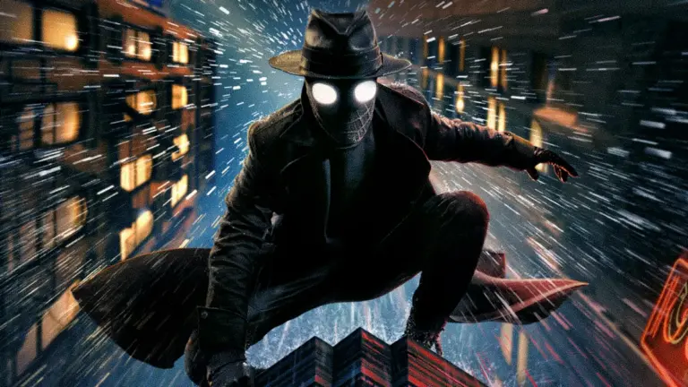 Spider-Man Noir strikes a cool action pose on the official poster for the SPIDER-NOIR series, which is included in the Prime Video May 2026 list of new movies and TV shows.