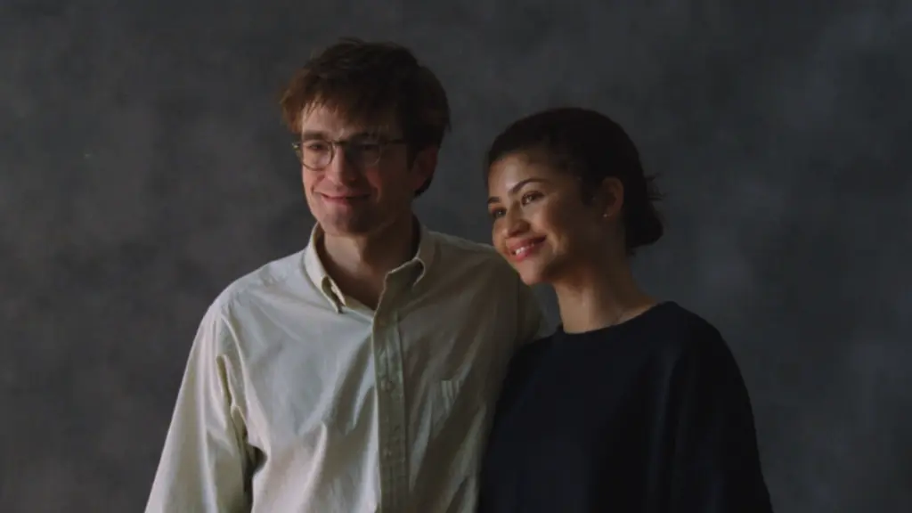 Robert Pattinson and Zendaya take awkward wedding photos in the romantic black comedy THE DRAMA, which is included in the HBO Max July 2026 list of new movies and TV shows.